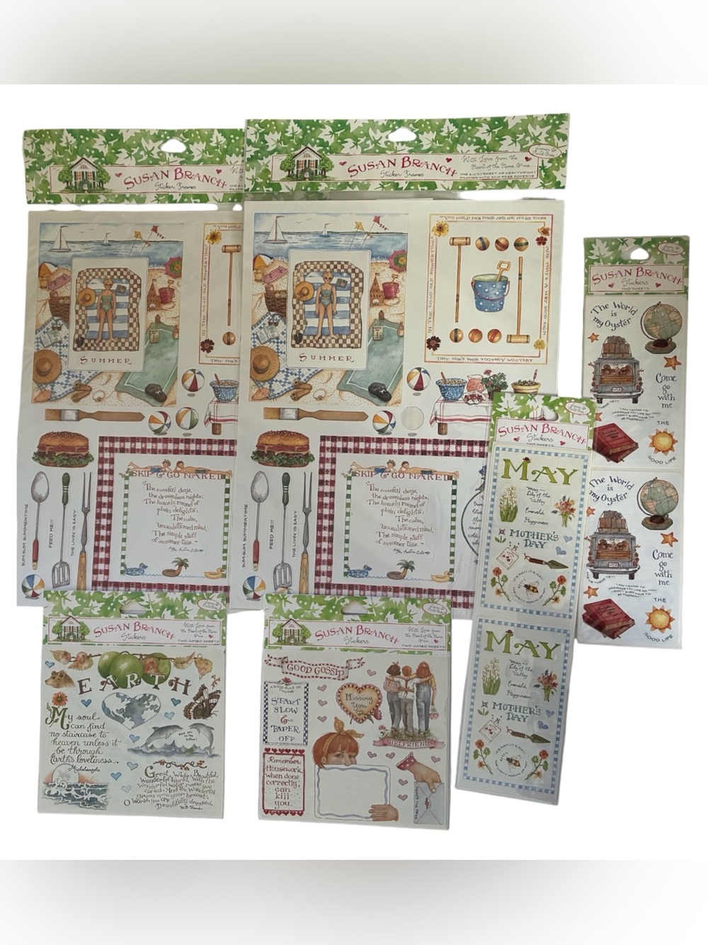 VINTAGE SUSAN BRANCH STICKERS SCRAPBOOK SUPPLIES BUNDLE